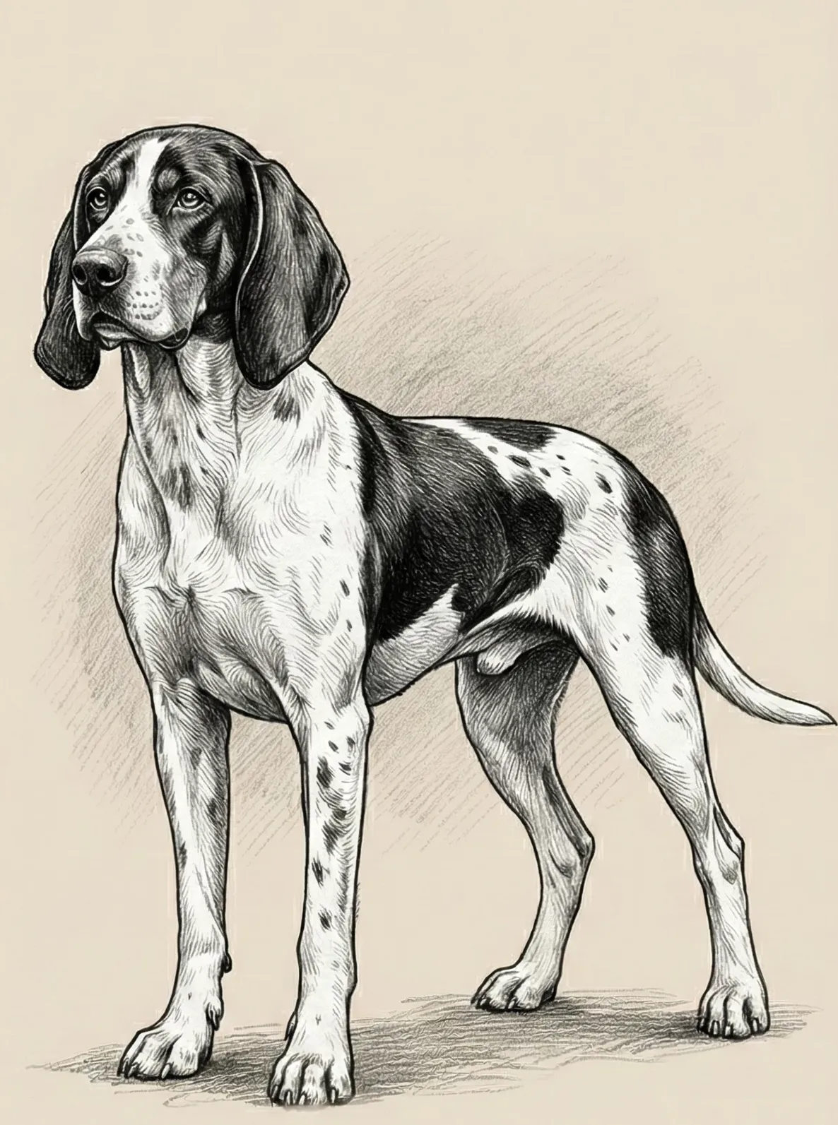 Sabueso francés blanco y negro